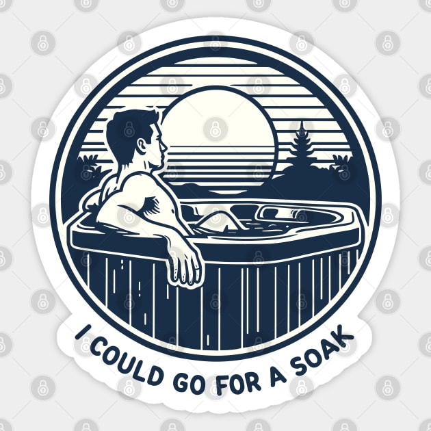 Relaxation Retreat - Hot Tub Sunset Sticker by The Tee Bizarre